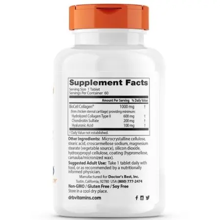 Doctor's Best Ácido hialurónico con sulfato de condroitina - 60 comprimidos - Imagen 2