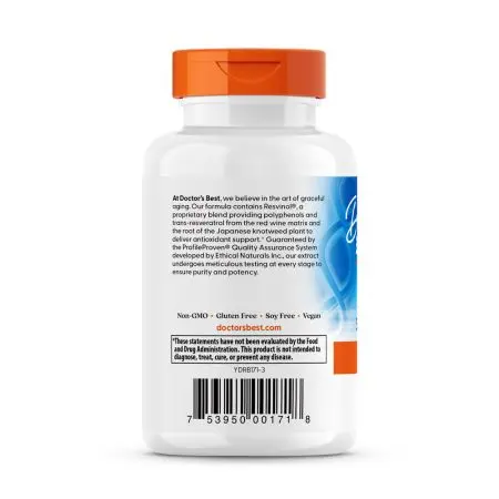 Doctor's Best Trans-Resveratrol 100 con ResVinol-25 , 100 mg - 60 cápsulas - Imagen 2