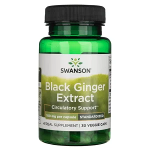 Swanson, Extracto de jengibre negro, 100 mg - 30 cápsulas vegetales