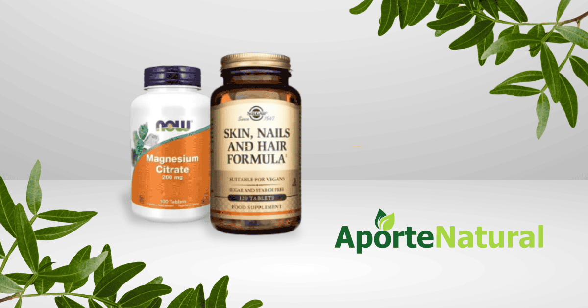 Frasco de citrato de magnesio en cápsulas sobre fondo claro, símbolo de energía, relajación muscular y bienestar general.