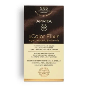 APIVITA COLOR ELIXIR PERMANENT HAIR COLOR - 5.85 LIGHT BRONWN PEARL MAHOGANY
